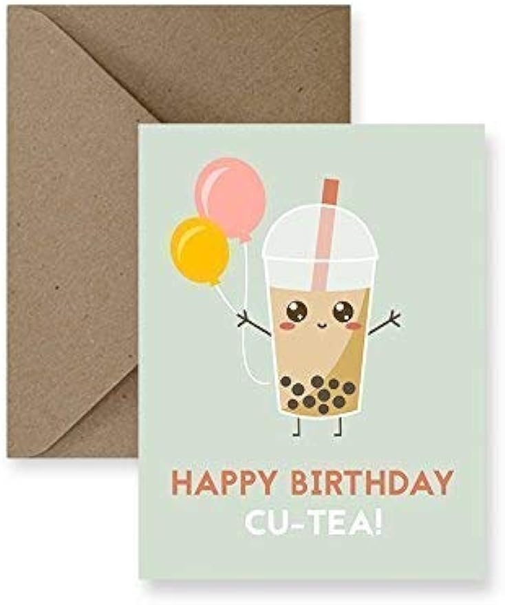 Cu-tea Bubble Tea Birthday Greeting Card
