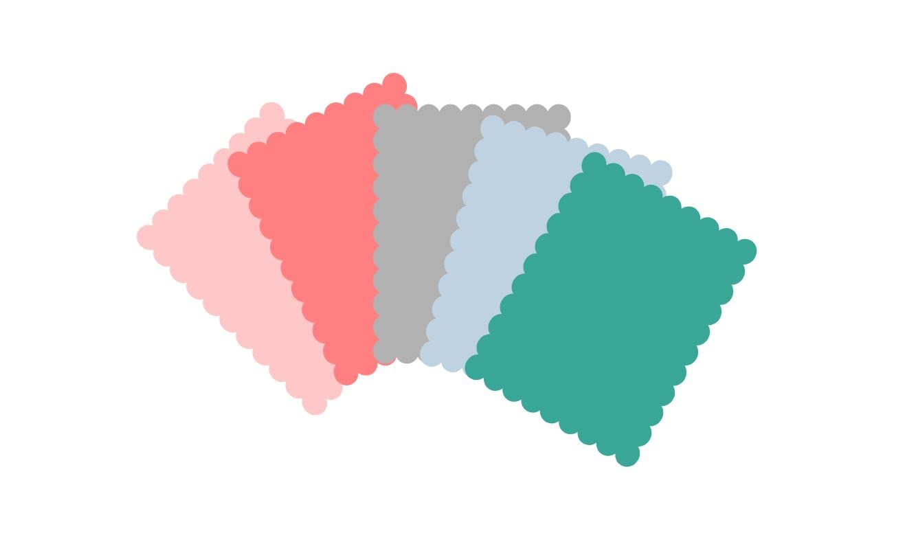 4" x 5.25" Scalloped Flat Note Cards - A2 Card Mats: 4" x 5.25" in Color Blank Card inserts (20 cards, Mint hues)