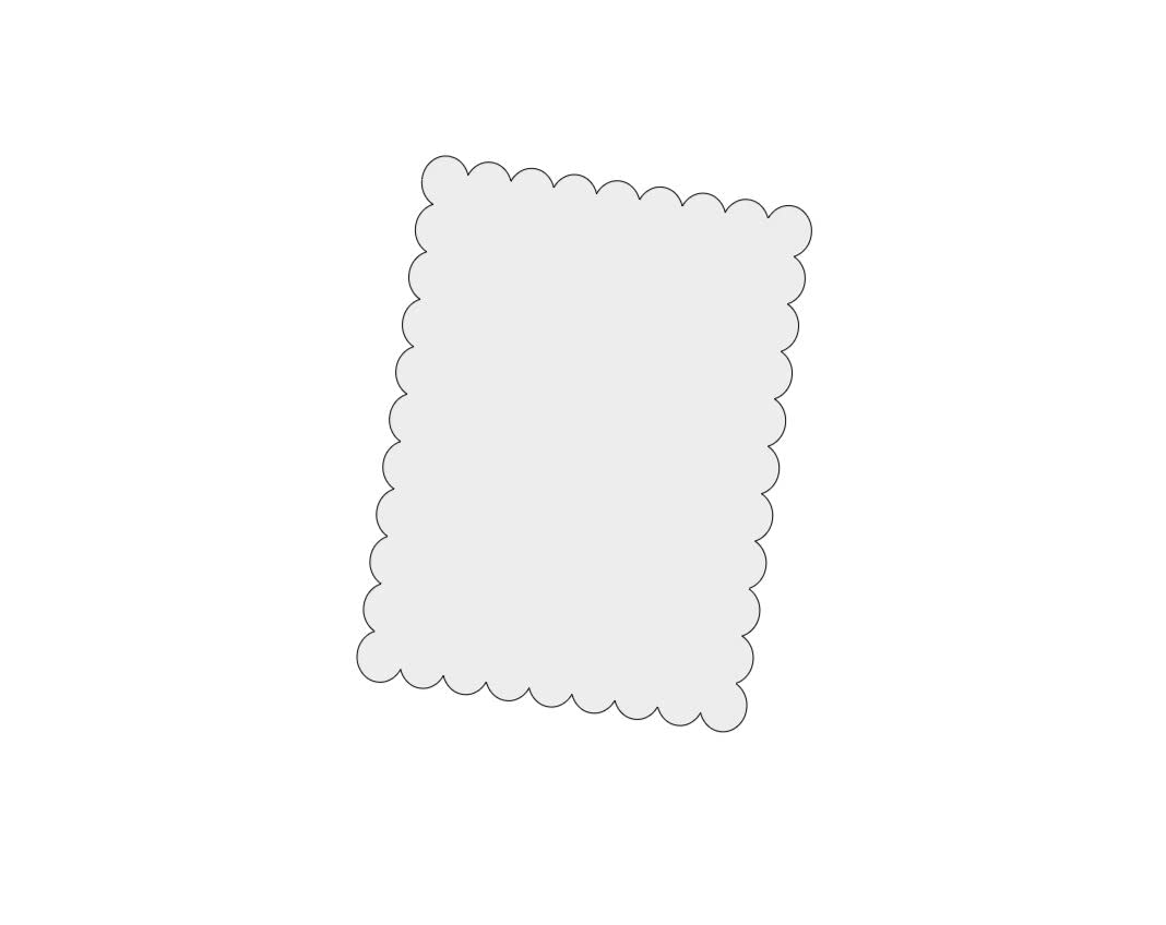 4" x 5.25" Scalloped Flat Note Cards - A2 Card Mats: 4" x 5.25" in Neutral or Bright Colors Blank Card inserts (White)