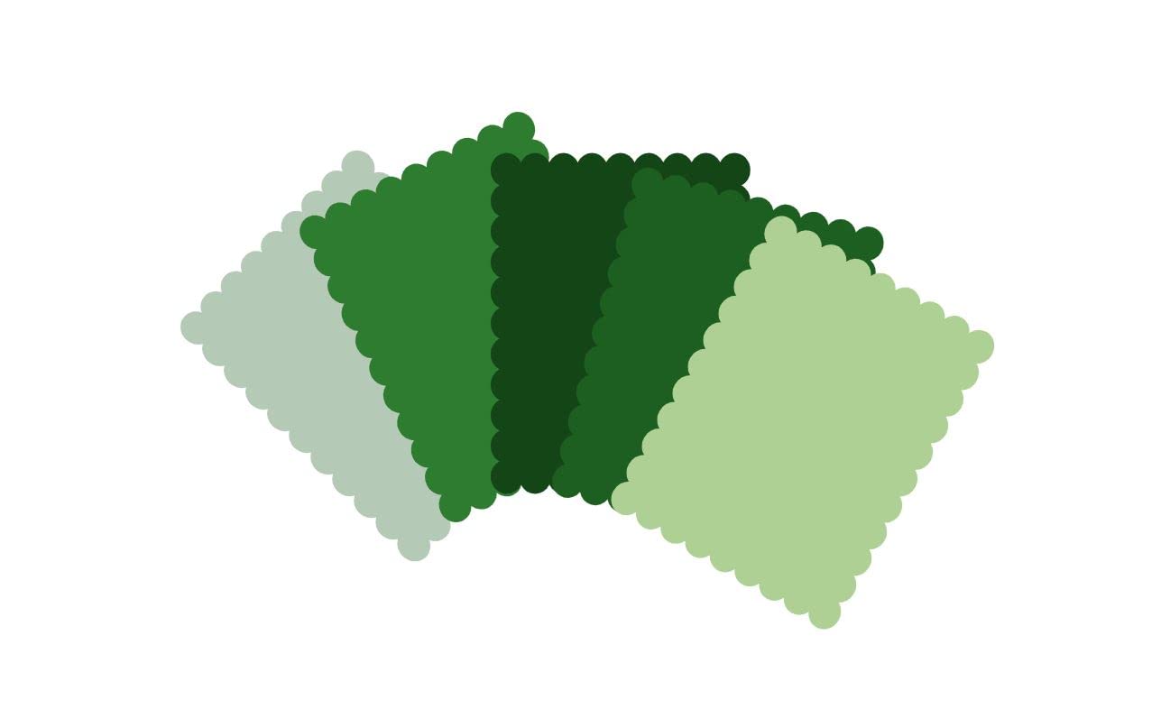 4" x 5.25" Scalloped Flat Note Cards - A2 Card Mats: 4" x 5.25" in Color Blank Card inserts (20 cards, Mint hues)