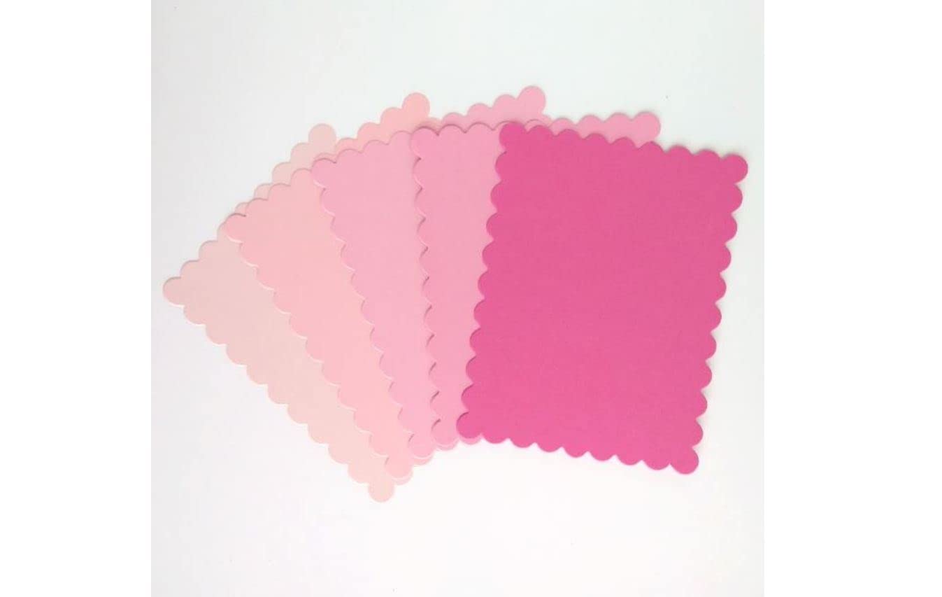 4" x 5.25" Scalloped Flat Note Cards - A2 Card Mats: 4" x 5.25" in Color Blank Card inserts (20 cards, Mint hues)