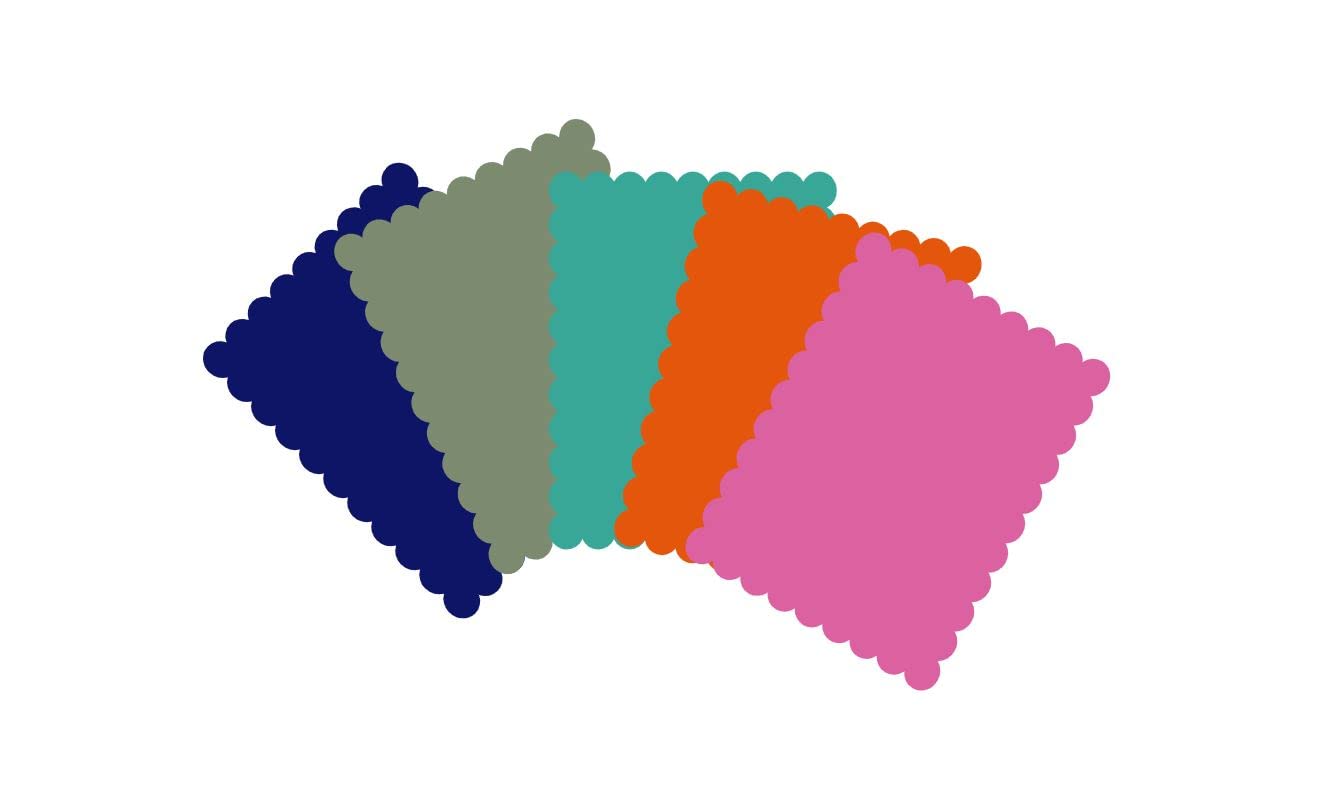4" x 5.25" Scalloped Flat Note Cards - A2 Card Mats: 4" x 5.25" in Color Blank Card inserts (20 cards, Mint hues)