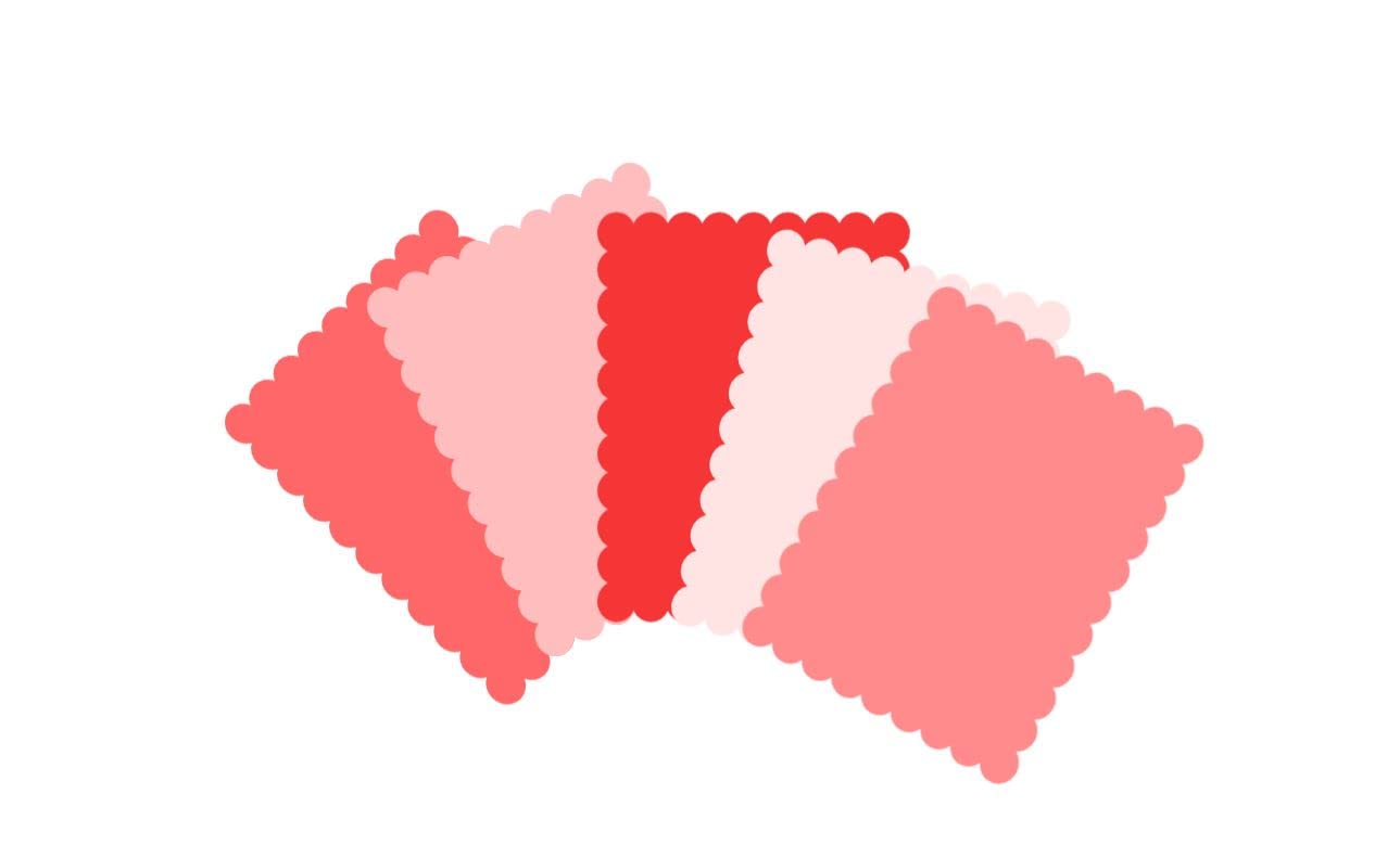 4" x 5.25" Scalloped Flat Note Cards - A2 Card Mats: 4" x 5.25" in Color Blank Card inserts (20 cards, Mint hues)