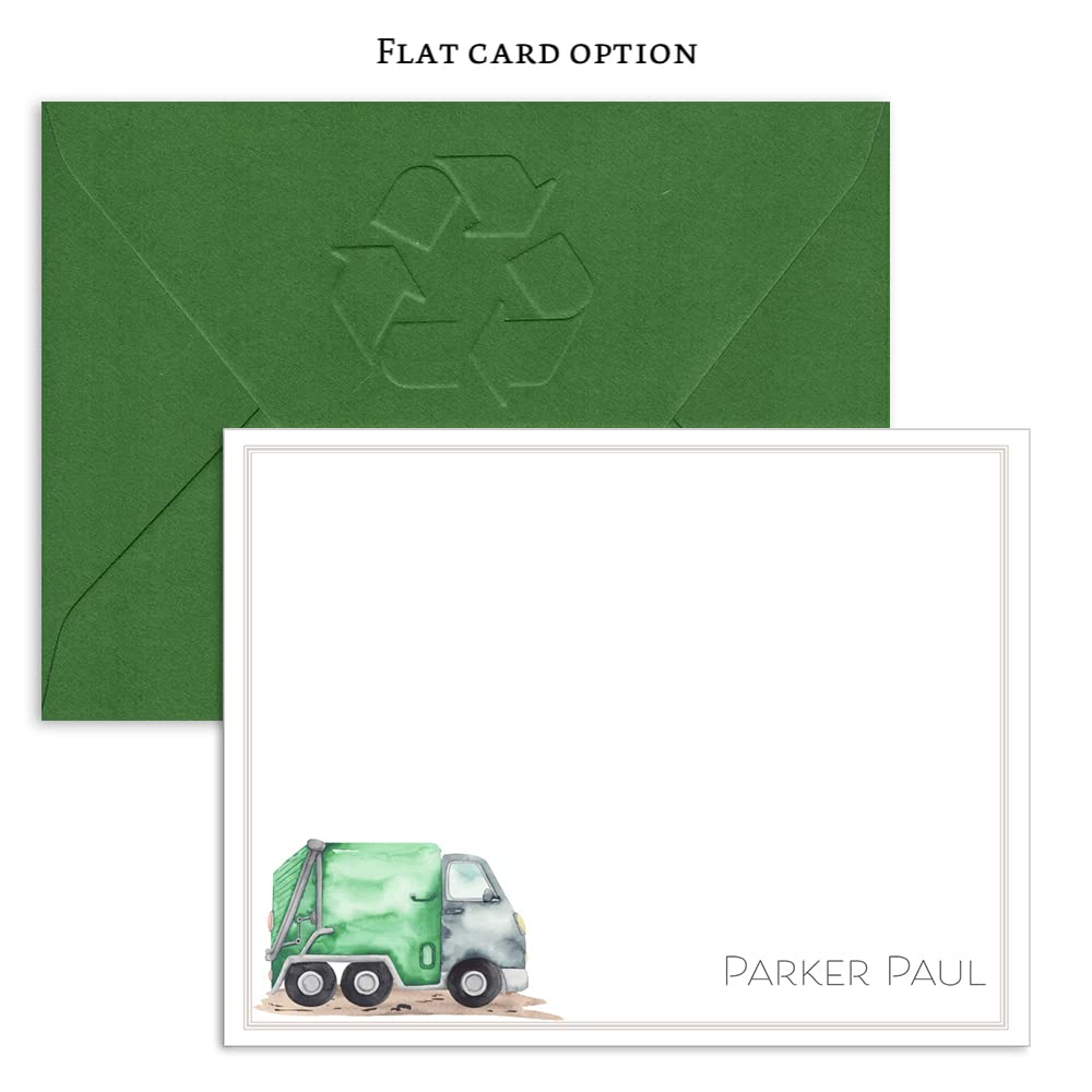 Garbage Truck Note Card | Trash Truck | Recycling Truck | Personalized Thank You Cards | Kids Cards | Children Note Cards | Notecards for Boys | Toddler | Stationery | Gift | Party Thank You | Gift