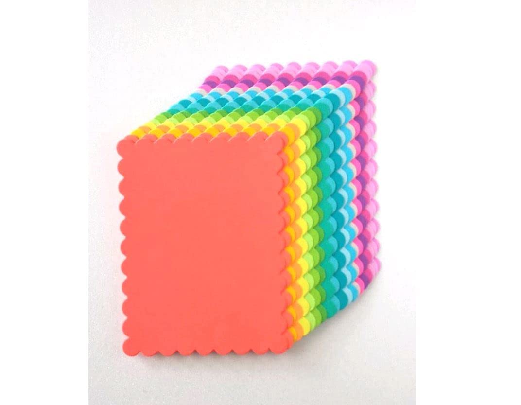 4" x 5.25" Scalloped Flat Note Cards - A2 Card Mats: 4" x 5.25" in Neutral or Bright Colors Blank Card inserts (White)