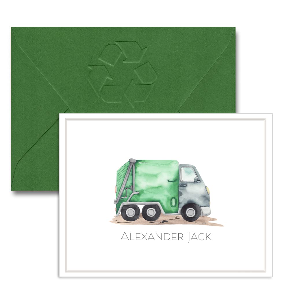 Garbage Truck Note Card | Trash Truck | Recycling Truck | Personalized Thank You Cards | Kids Cards | Children Note Cards | Notecards for Boys | Toddler | Stationery | Gift | Party Thank You | Gift