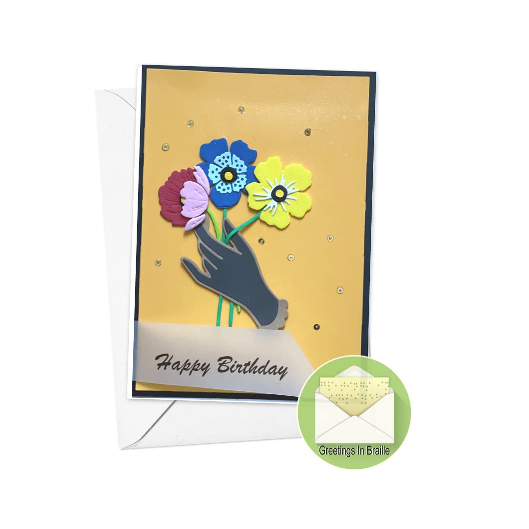 All Blind Greeting Gift Cards for Birthday 鈥?Personalized & Custom Handmade Handcrafted Card for Blind People & Visually Impaired Gift (TYPE5)