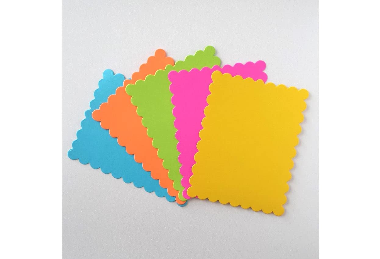 4" x 5.25" Scalloped Flat Note Cards - A2 Card Mats: 4" x 5.25" in Color Blank Card inserts (20 cards, Mint hues)