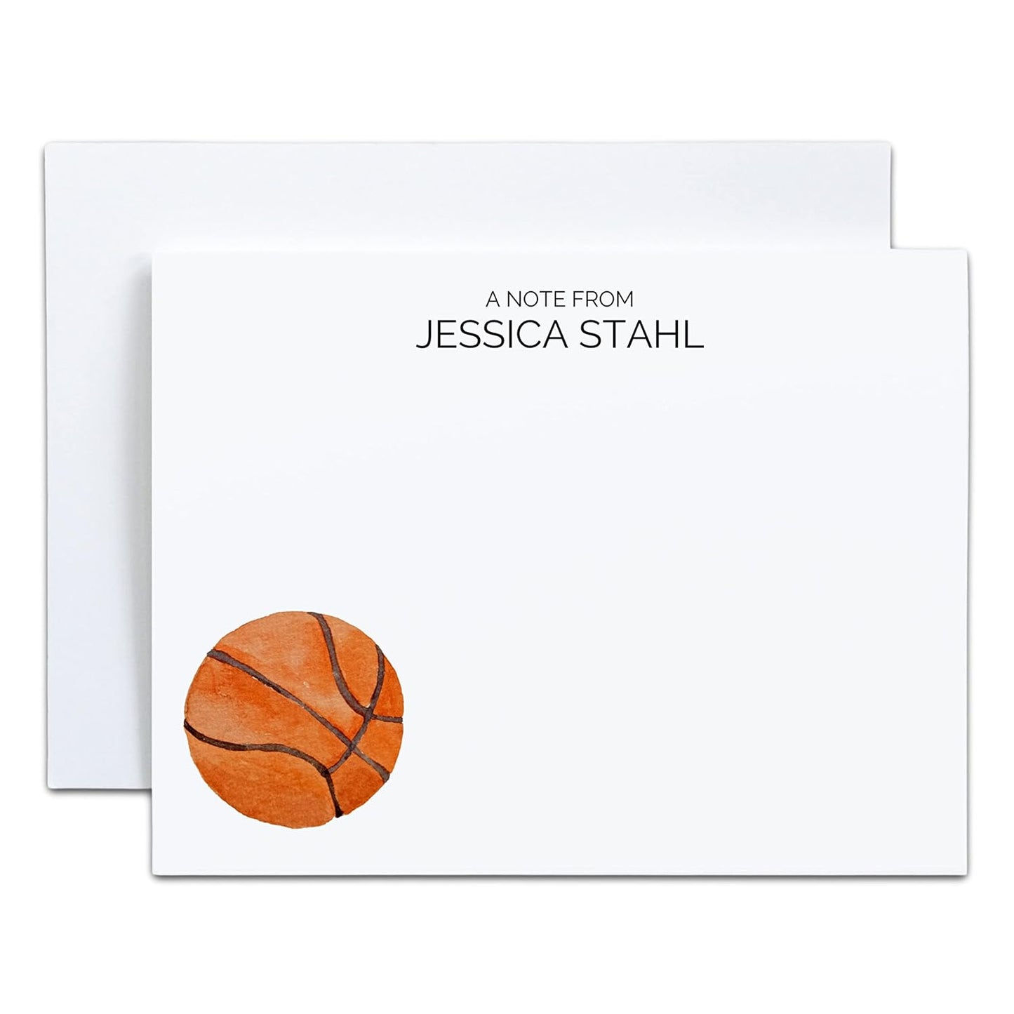 Personalized Basketball Stationery Set, Stationery for Girls, Personalized Thank You Cards, Personalized Note Cards, Flat Stationery, Thank You Notes, Cute Gift for Basketball Team