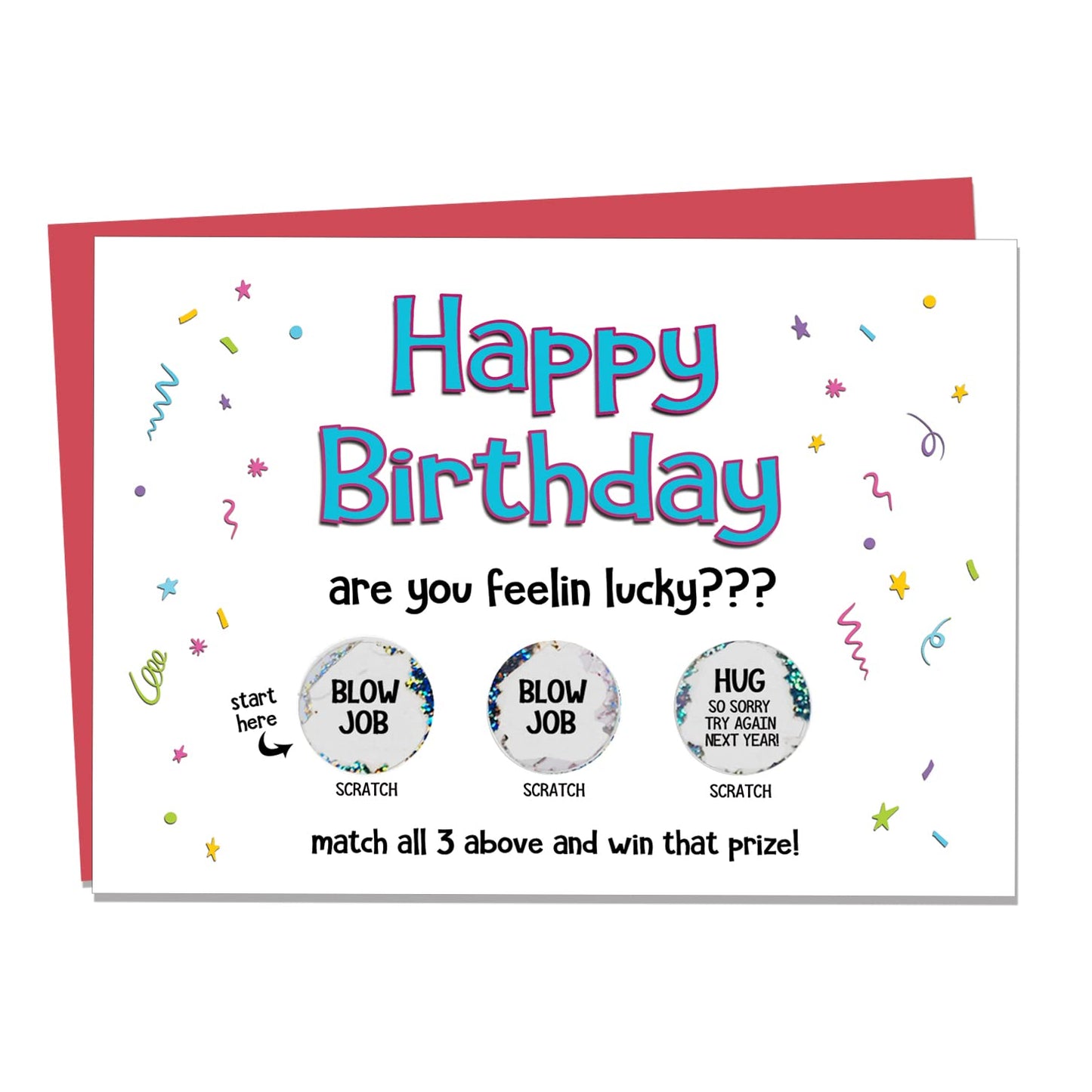 Funny Adult Birthday Card for Him | Birthday Scratch Off Card | Sarcastic Birthday Card | Rude Birthday Cards | Cards by CC Studio | A7 Size - 5x7 Greeting Cards