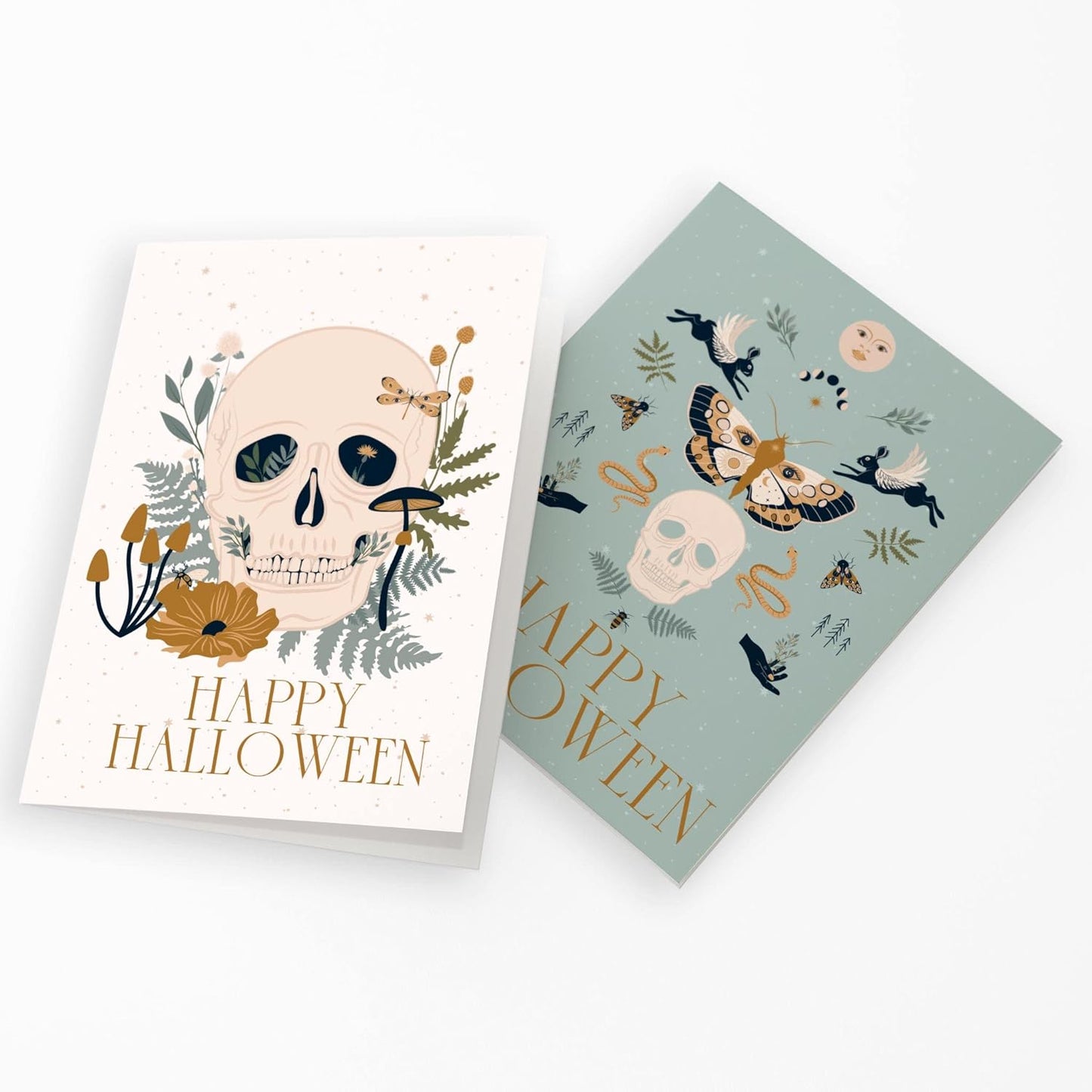 24 Dancing Skeleton Cards Girly Halloween Greeting Cards | Bulk Set Blank Inside w/Envelopes | Blush Pink Dead Ballerina Stationery Printed in the USA by RitzyRose (Dancing Skeleton)