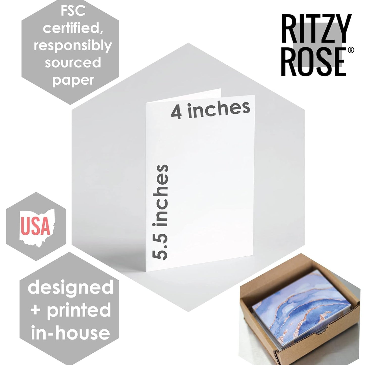 Funky Skeleton Greeting Cards by Ritzy Rose | Whimsical All Occasion Blank Notecards Best Sellers | High Quality Printed Stationery | Box Set of 24 Cards + Envelopes Made in USA (Hipster Skeleton)