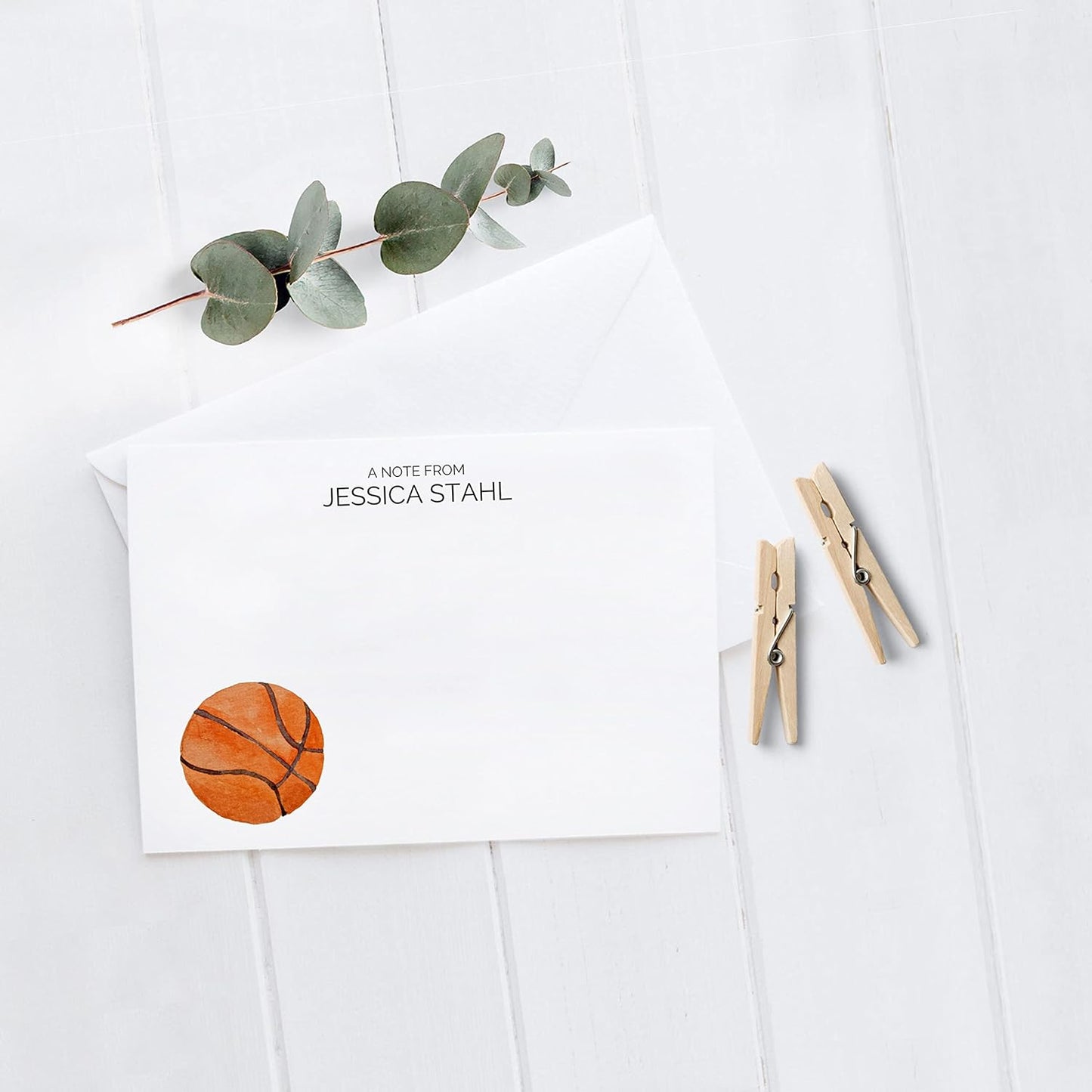 Personalized Basketball Stationery Set, Stationery for Girls, Personalized Thank You Cards, Personalized Note Cards, Flat Stationery, Thank You Notes, Cute Gift for Basketball Team