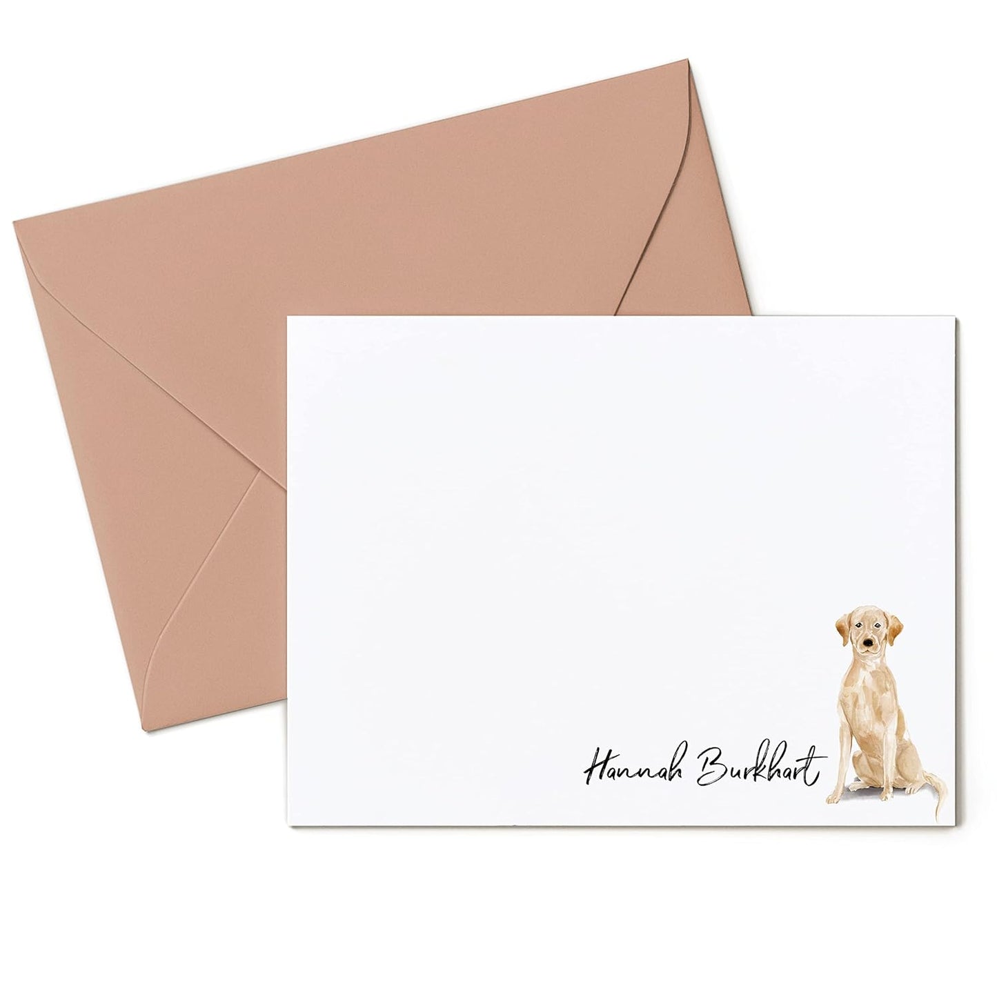 Personalized Cute Dog Breed FLAT CARDS with Envelopes for Women or Girls, Retreiver Bernese Yorkie Aussie - DOGS FLAT