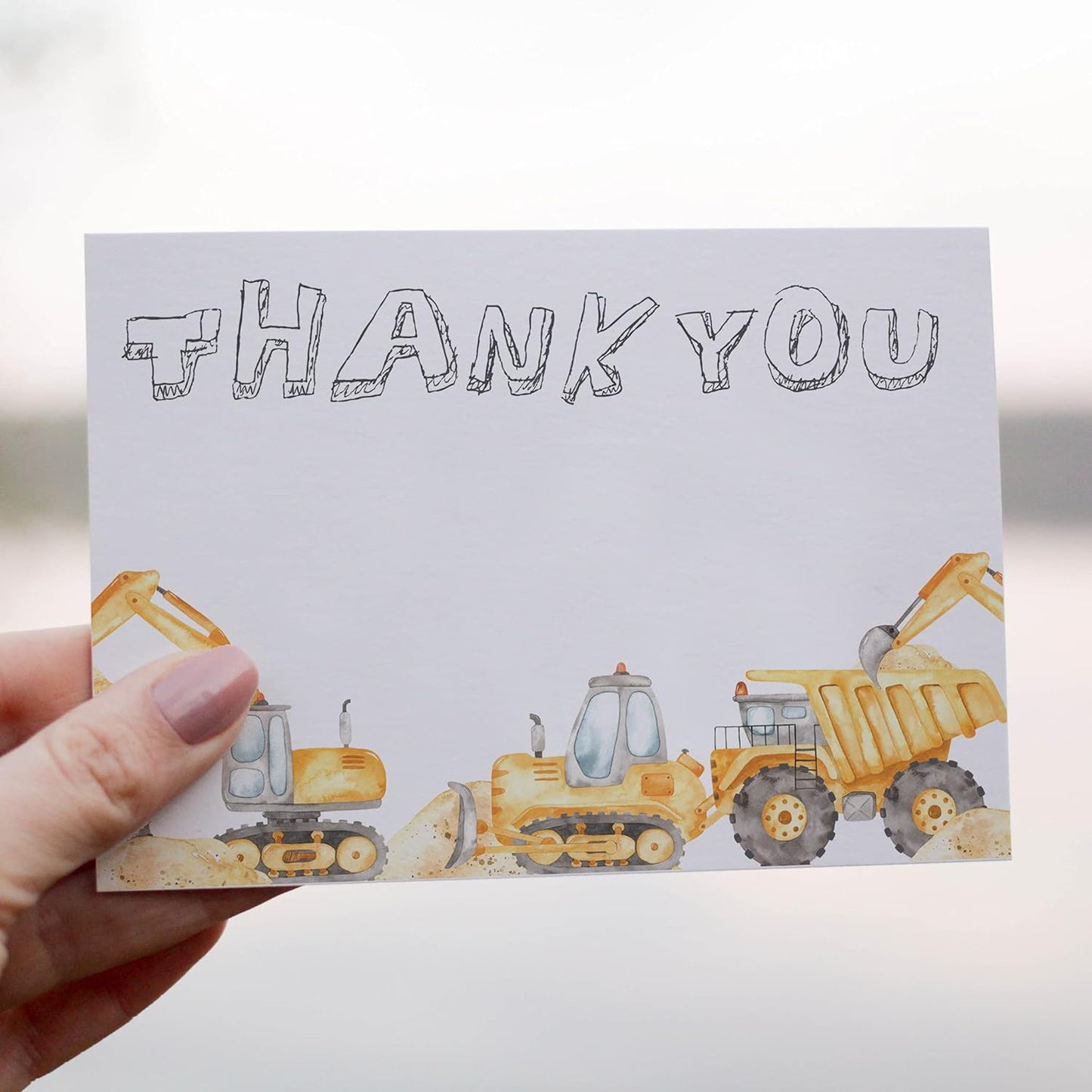All Occasion Thank You Cards Boxed Set - 24 Blank Just Because or Thank You Cards w/White Envelopes - Novelty Stationery by RitzyRose (Construction)