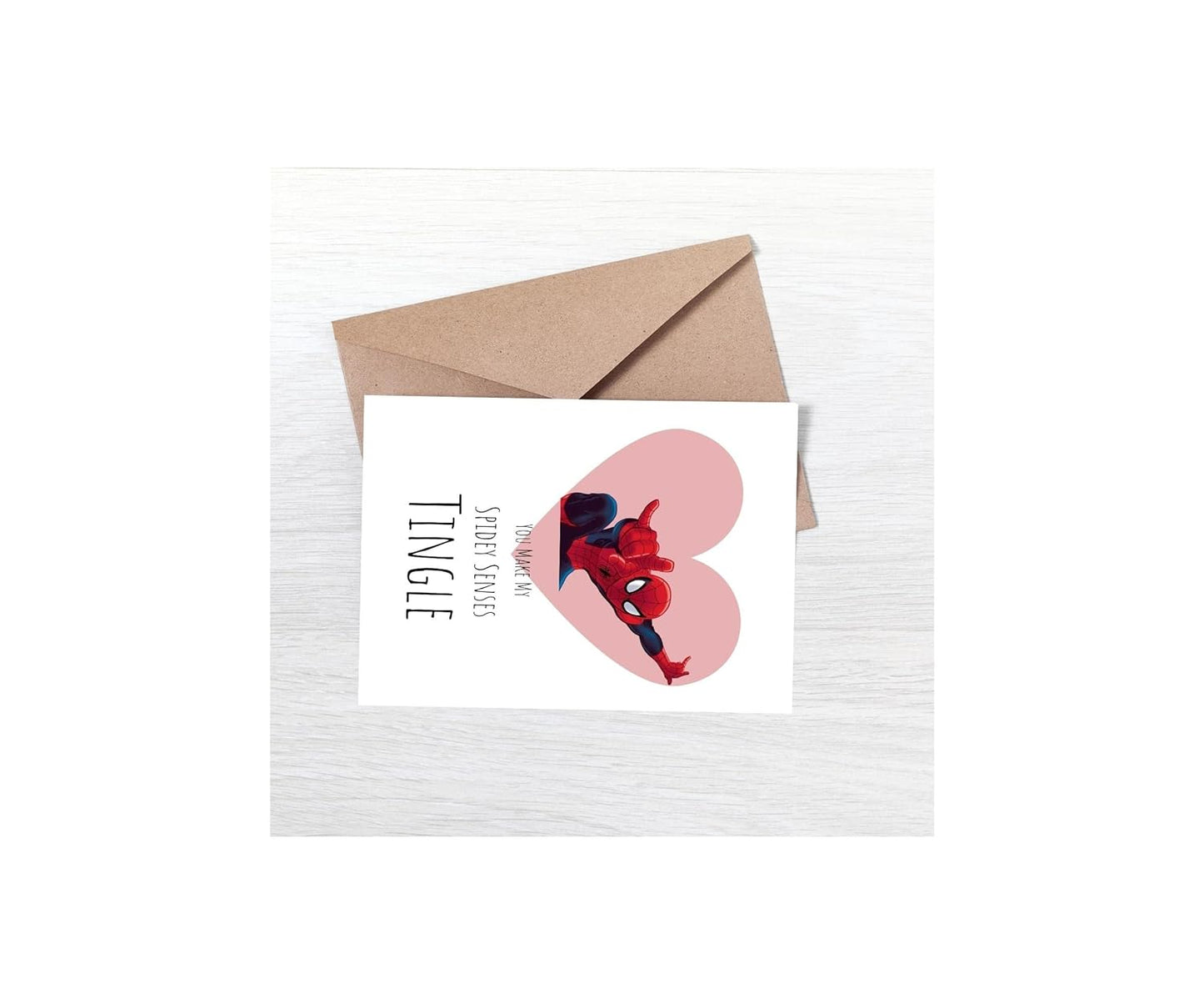 You Made My Spidey Senses Tingle, Spiderman" Inspired Greeting Card, 7x5 inch Card with Envelope.