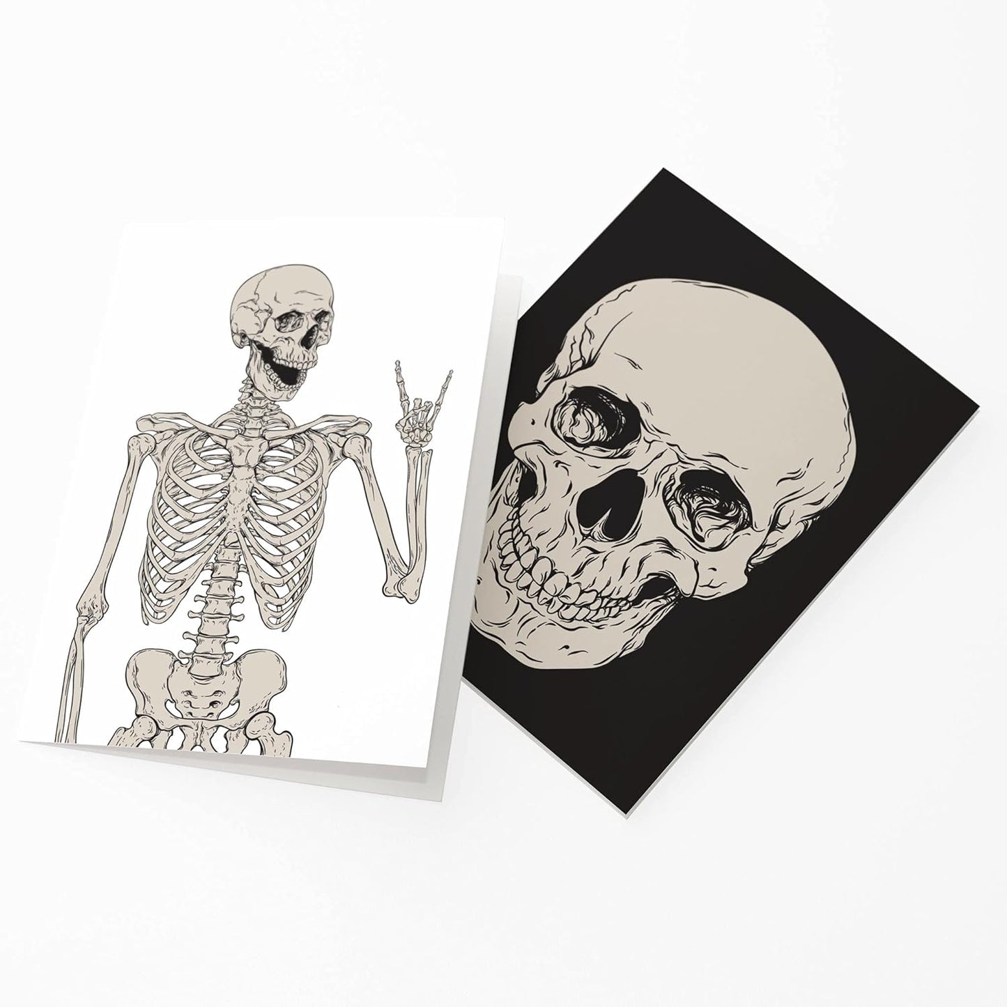 24 Dancing Skeleton Cards Girly Halloween Greeting Cards | Bulk Set Blank Inside w/Envelopes | Blush Pink Dead Ballerina Stationery Printed in the USA by RitzyRose (Dancing Skeleton)