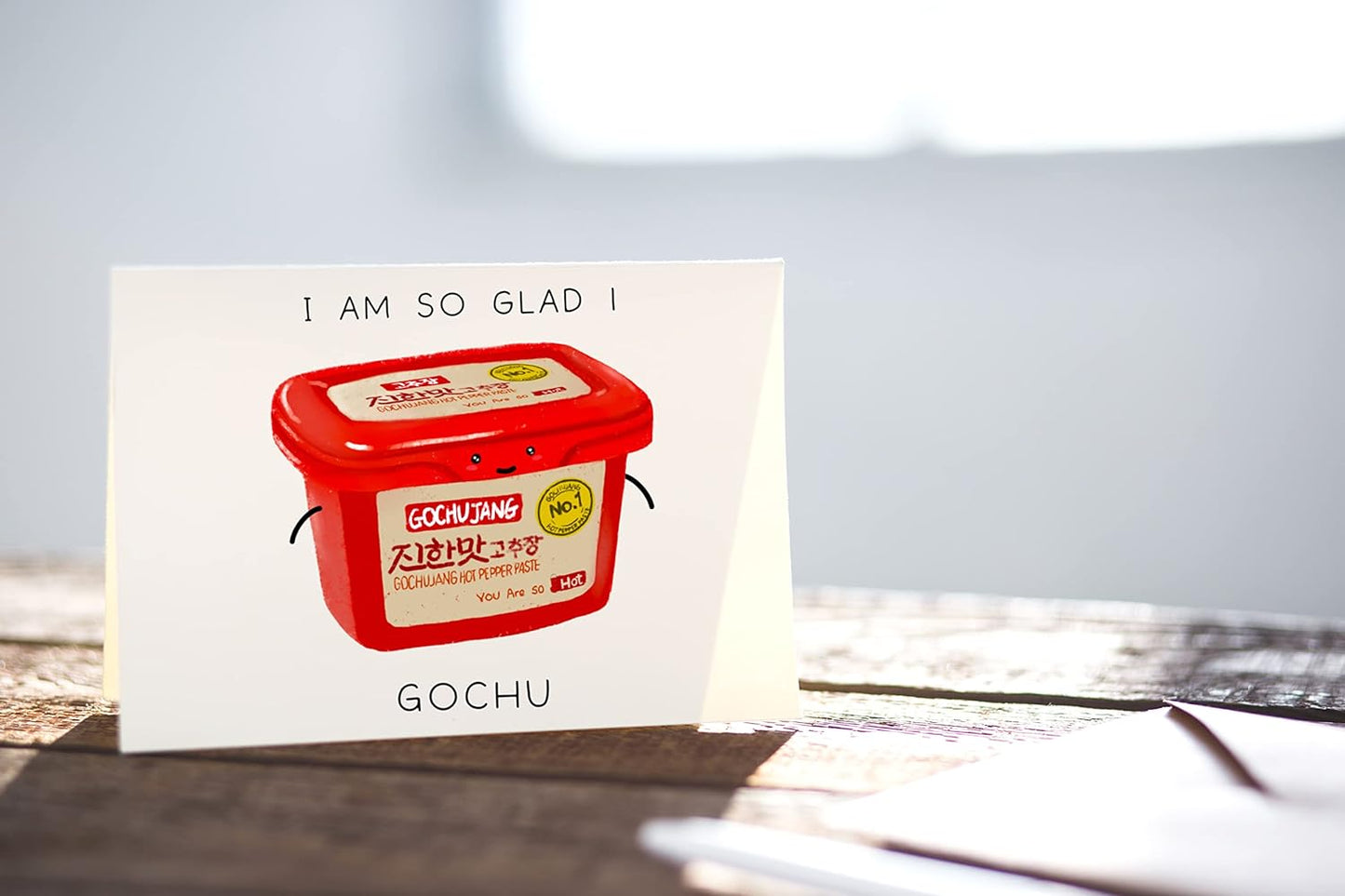 Cute Pun anniversary card, Korean Gochujang card, Funny greeting card, card for husband wife,card for Boyfriend Girlfriend, Best Friend card, foodie pun, pun greeting card, Card for husband