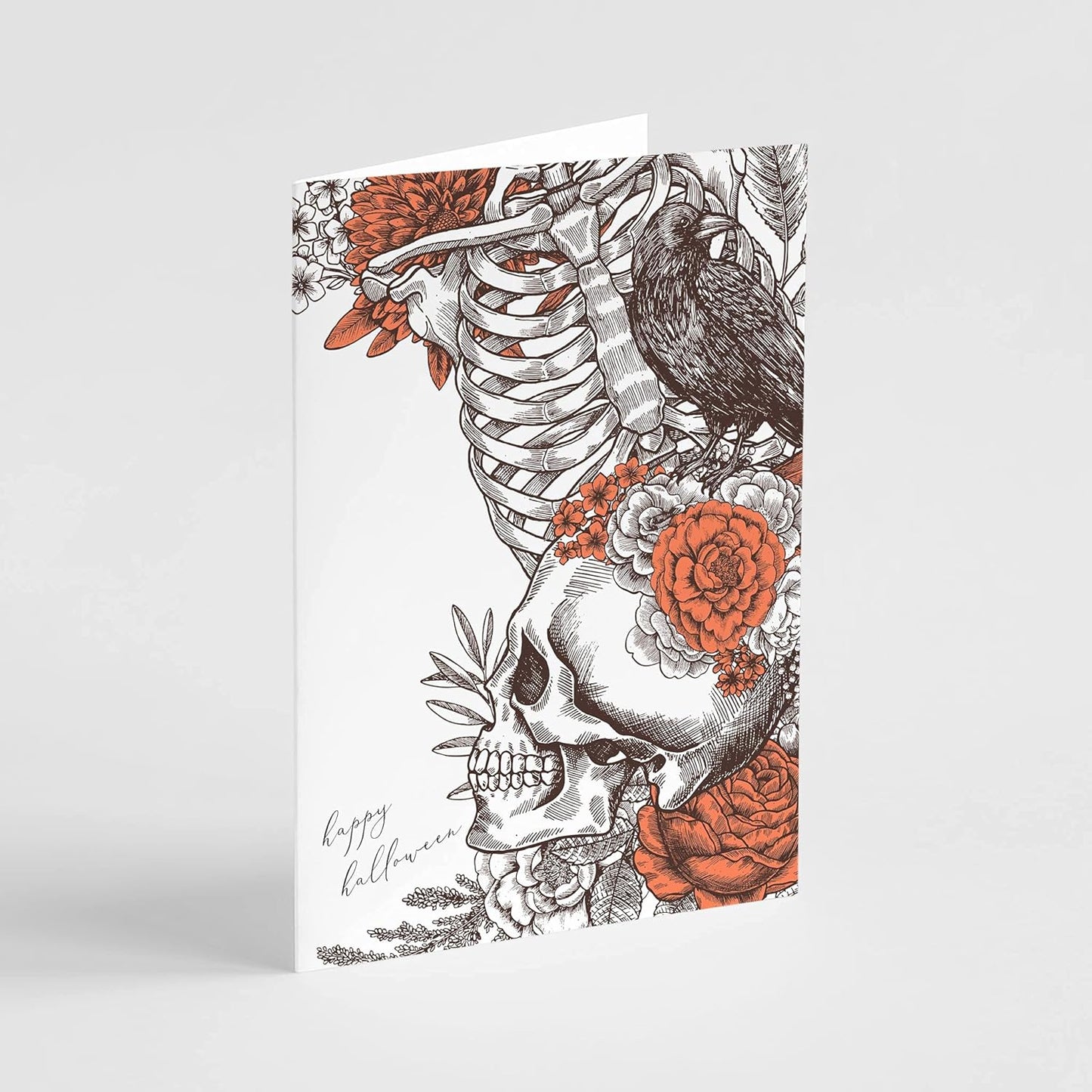 24 Dancing Skeleton Cards Girly Halloween Greeting Cards | Bulk Set Blank Inside w/Envelopes | Blush Pink Dead Ballerina Stationery Printed in the USA by RitzyRose (Dancing Skeleton)