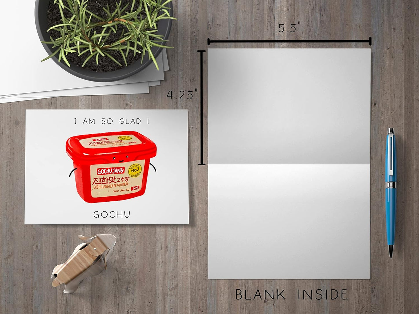 Cute Pun anniversary card, Korean Gochujang card, Funny greeting card, card for husband wife,card for Boyfriend Girlfriend, Best Friend card, foodie pun, pun greeting card, Card for husband