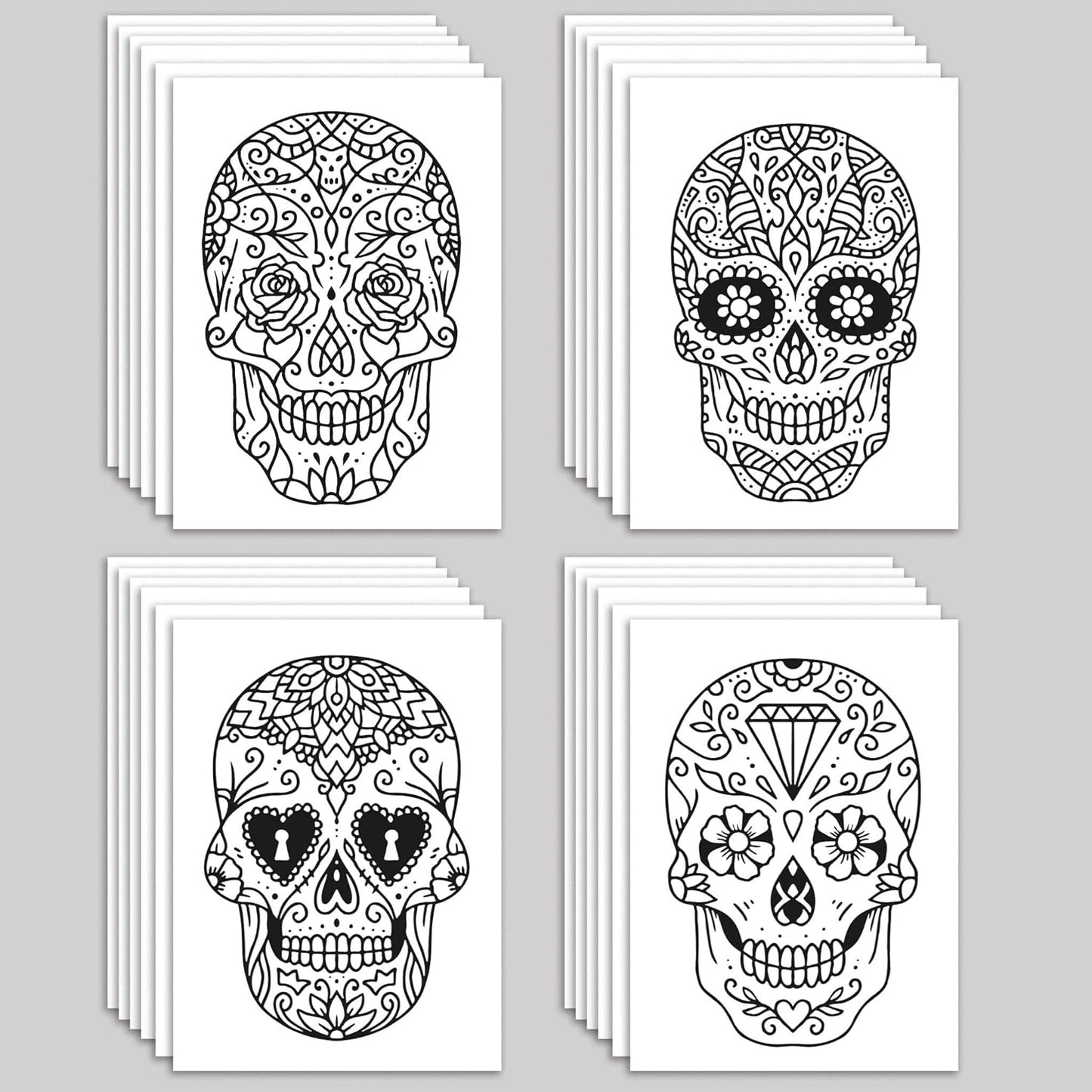 24 Dancing Skeleton Cards Girly Halloween Greeting Cards | Bulk Set Blank Inside w/Envelopes | Blush Pink Dead Ballerina Stationery Printed in the USA by RitzyRose (Dancing Skeleton)