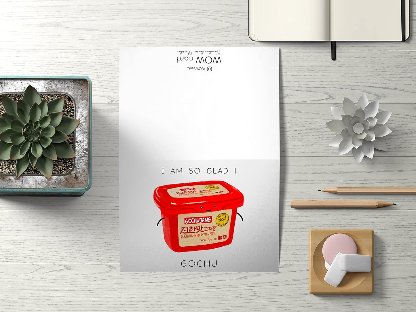 Cute Pun anniversary card, Korean Gochujang card, Funny greeting card, card for husband wife,card for Boyfriend Girlfriend, Best Friend card, foodie pun, pun greeting card, Card for husband