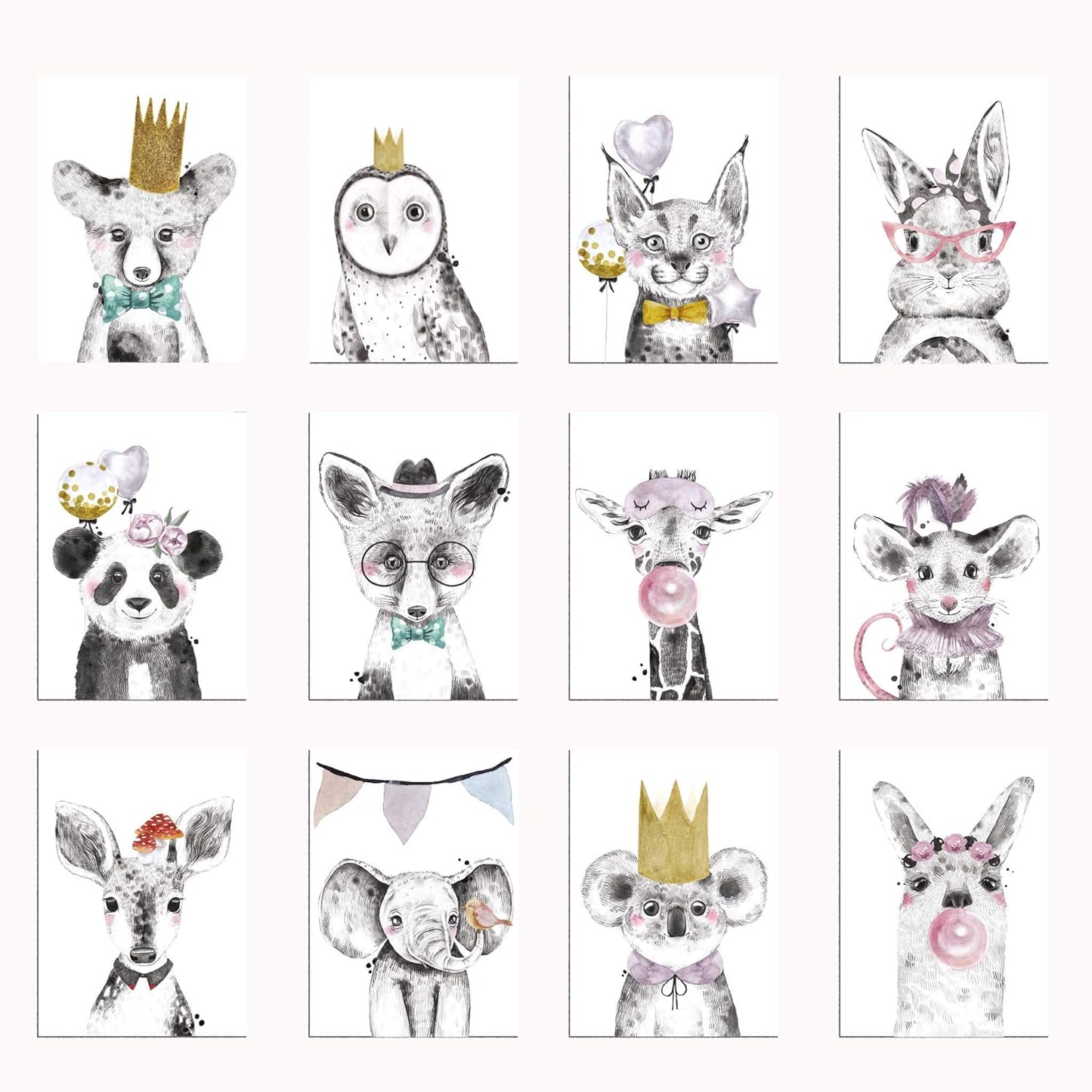 Funky Skeleton Greeting Cards by Ritzy Rose | Whimsical All Occasion Blank Notecards Best Sellers | High Quality Printed Stationery | Box Set of 24 Cards + Envelopes Made in USA (Hipster Skeleton)