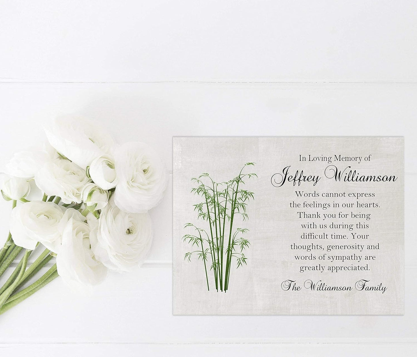 Sympathy Acknowledgement Cards, Funeral Thank You and Bereavement Notes Personalized