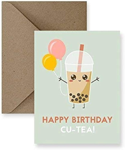 Cu-tea Bubble Tea Birthday Greeting Card