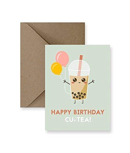 Cu-tea Bubble Tea Birthday Greeting Card