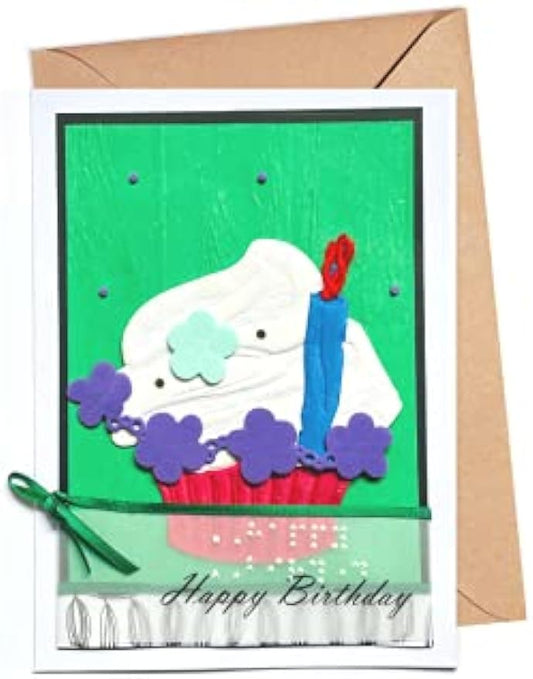 All Blind Greeting Gift Cards for Birthday 鈥?Personalized & Custom Handmade Handcrafted Card for Blind People & Visually Impaired Gift (TYPE5)