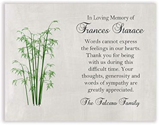 Sympathy Acknowledgement Cards, Funeral Thank You and Bereavement Notes Personalized