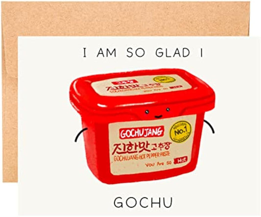 Cute Pun anniversary card, Korean Gochujang card, Funny greeting card, card for husband wife,card for Boyfriend Girlfriend, Best Friend card, foodie pun, pun greeting card, Card for husband