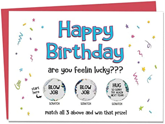Funny Adult Birthday Card for Him | Birthday Scratch Off Card | Sarcastic Birthday Card | Rude Birthday Cards | Cards by CC Studio | A7 Size - 5x7 Greeting Cards