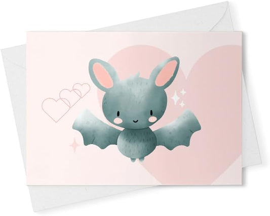 Bat Echolocation Love Notecard - tricolored bat greeting card [00506]