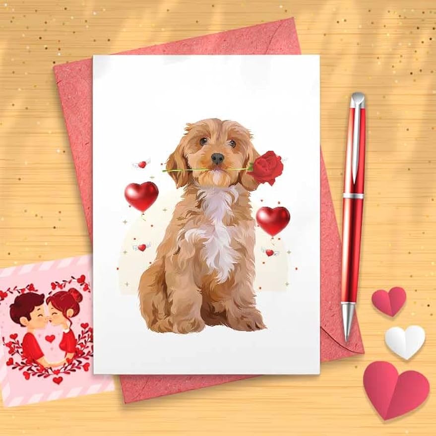 Funny Apricot Valentine/Anniversary Card - Dog Lover, Romantic Card, Cute Love Card, Funny Valentines Day, Greeting Card, Love Funny [00430]
