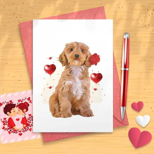 Funny Apricot Valentine/Anniversary Card - Dog Lover, Romantic Card, Cute Love Card, Funny Valentines Day, Greeting Card, Love Funny [00430]