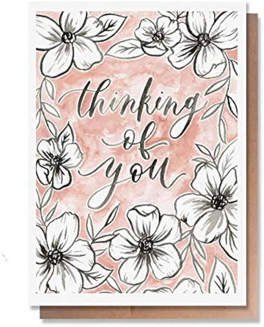 Wunderkid Thinking of You Card, Beautiful Condolence Sympathy Card (1 Single Card, Blank inside)