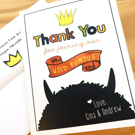 10 Piece Where the Wild Things Are Inspired Thank You Cards