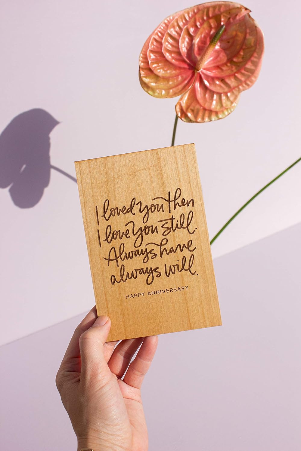 Always Will Anniversary Wood Card [Handmade Gifts, Love, Wedding, Birthday, Just Because]