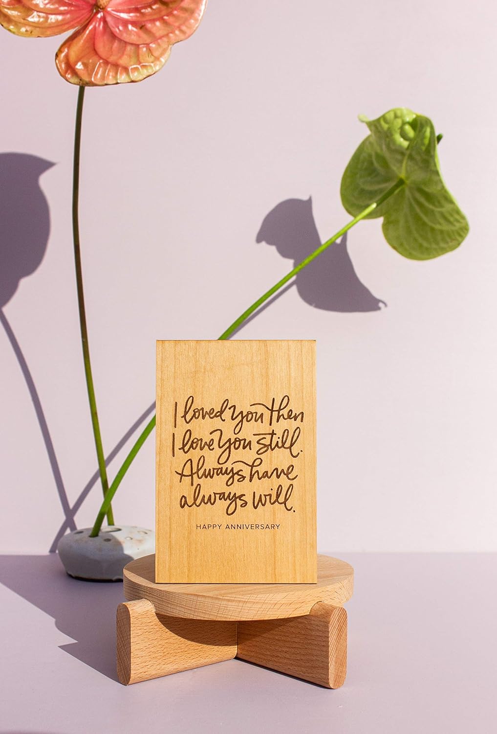 Always Will Anniversary Wood Card [Handmade Gifts, Love, Wedding, Birthday, Just Because]