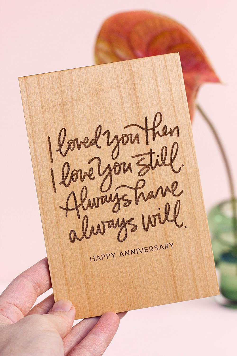 Always Will Anniversary Wood Card [Handmade Gifts, Love, Wedding, Birthday, Just Because]